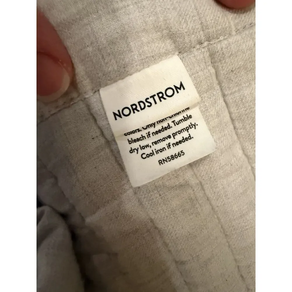 Nordstrom 100% Organic Cotton Twill Quilt Grey Sz King NEW